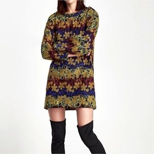 Zara Bright colorful 60's Vibe With Embroidery Size 8